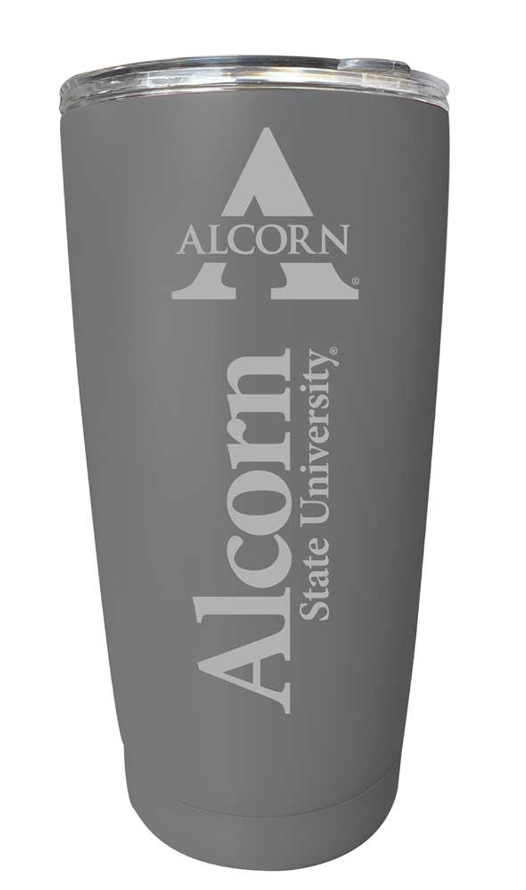 Alcorn State Braves Etched 16 oz Stainless Steel Tumbler (Gray)