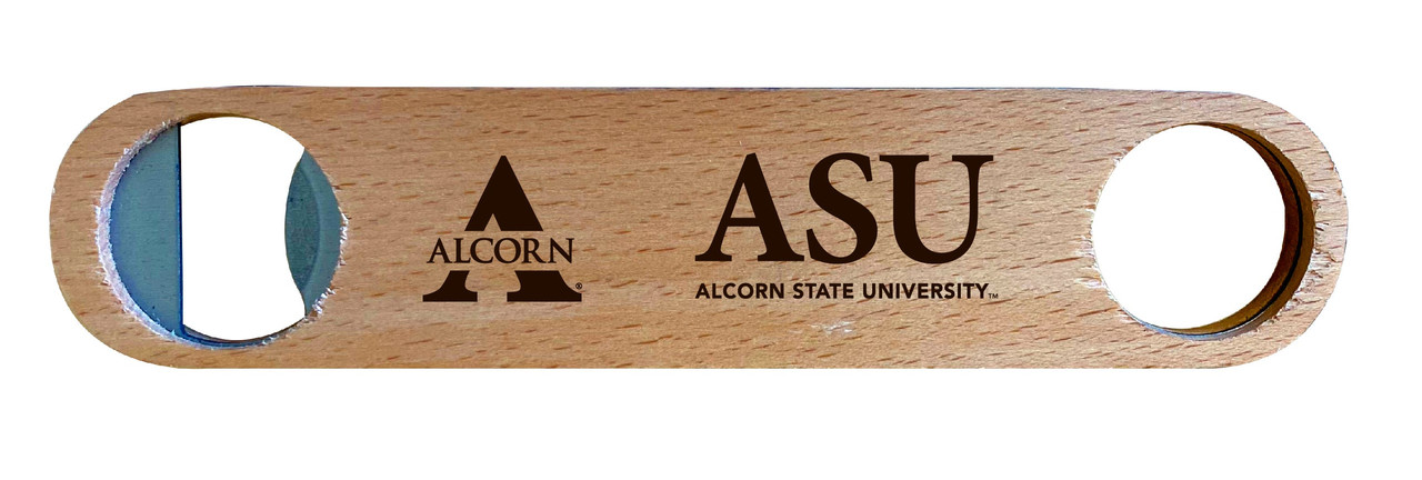 Alcorn State Braves Laser Etched Wooden Bottle Opener College Logo Design