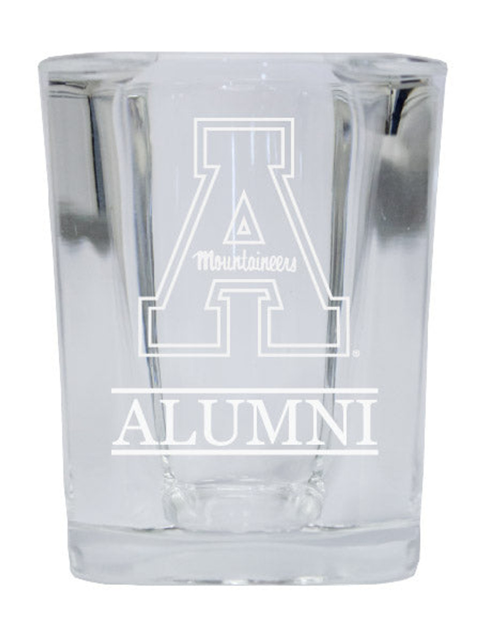 Appalachian State 2 Ounce Square Shot Glass laser etched logo Design