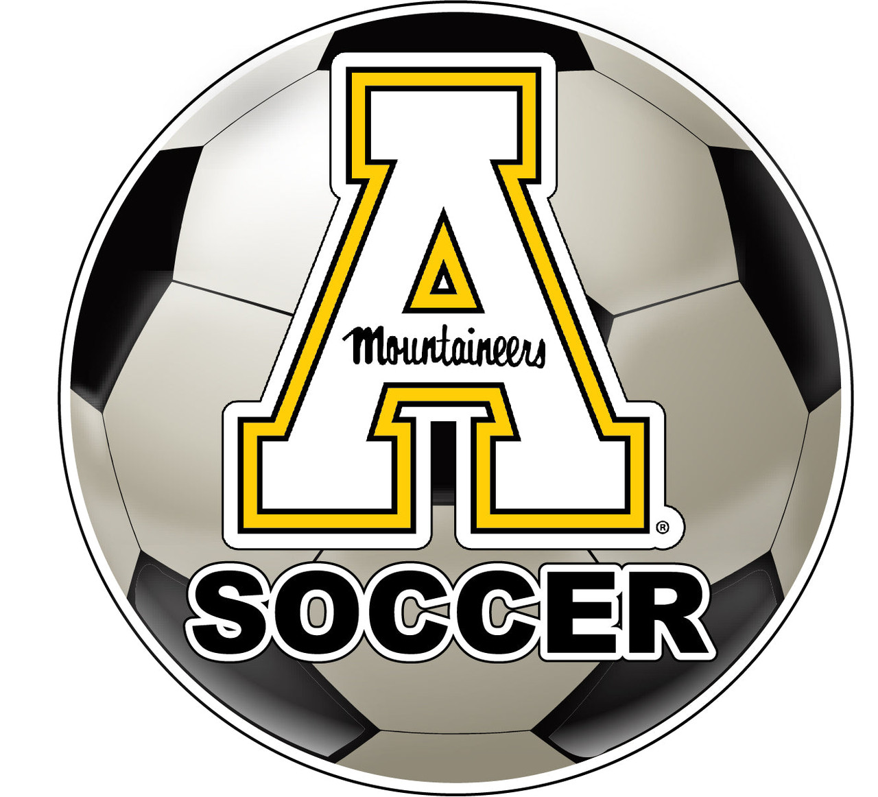 Appalachian State 4-Inch Round Soccer Ball Vinyl Decal Sticker