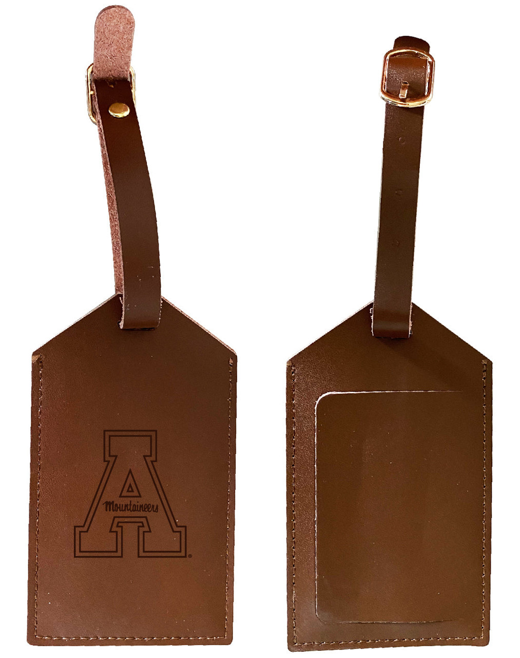 Appalachian State Leather Luggage Tag Engraved