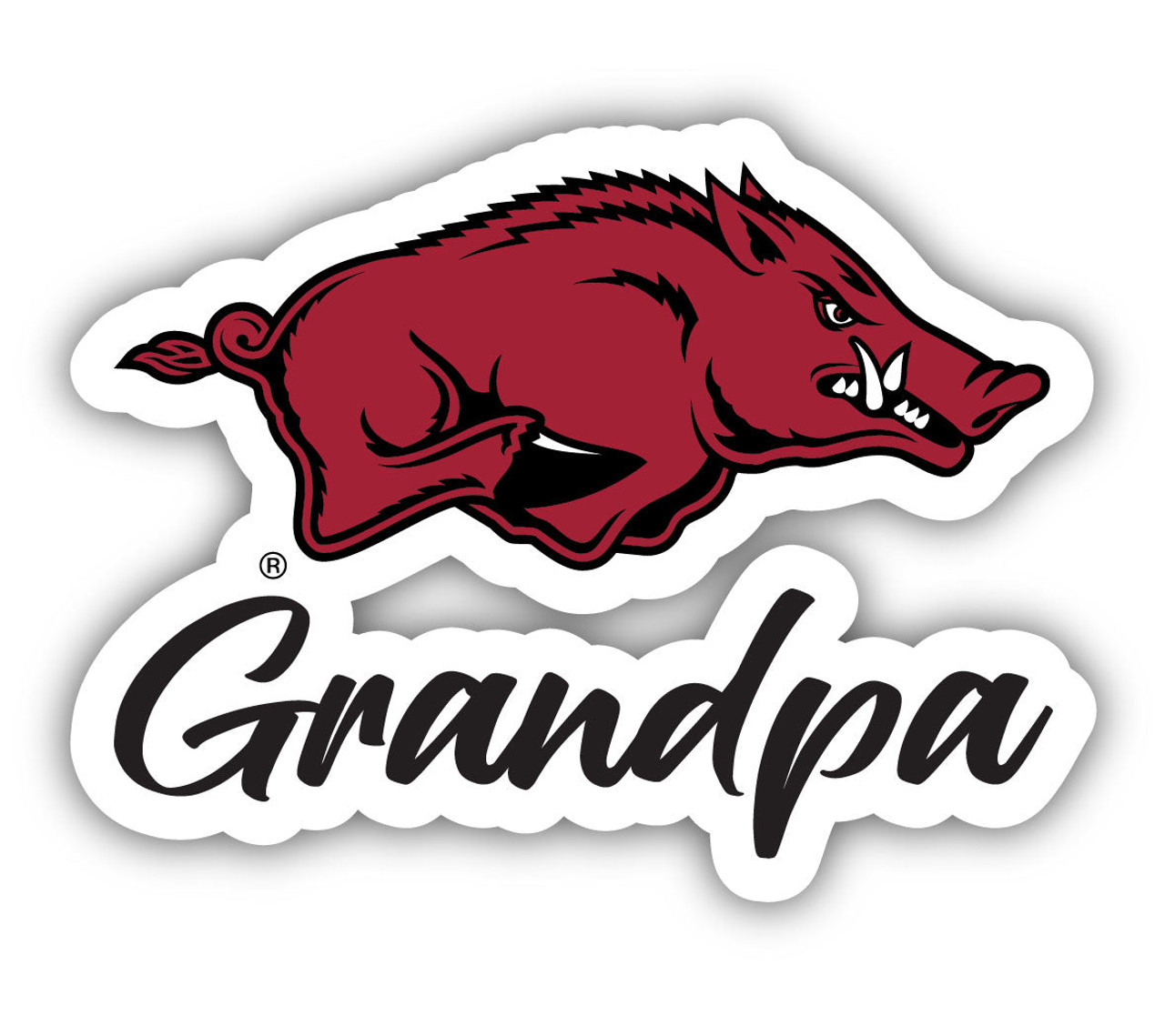 Arkansas Razorbacks 4 Inch Proud Grandpa Die Cut Decal