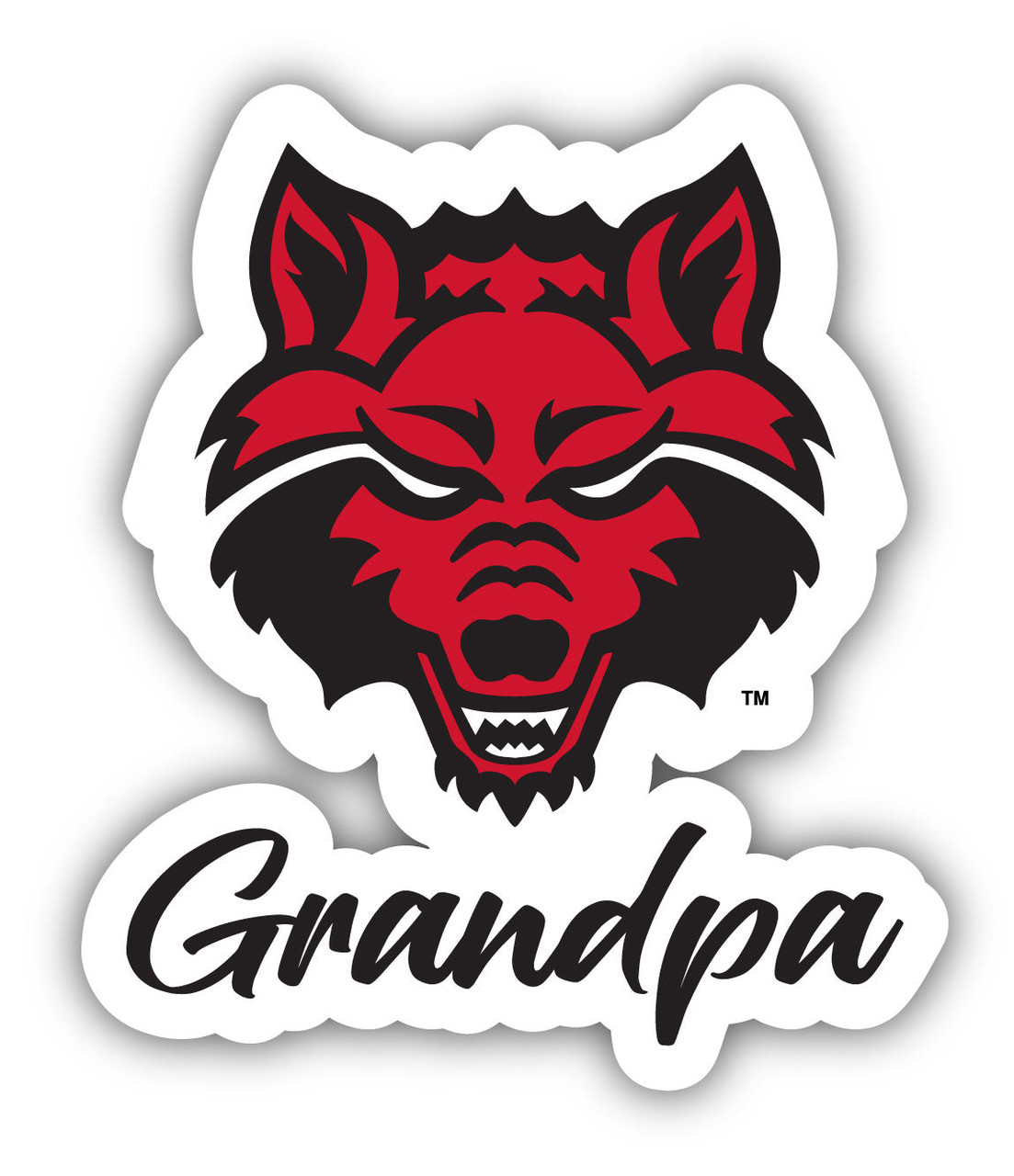 Arkansas State 4 Inch Proud Grandpa Die Cut Decal