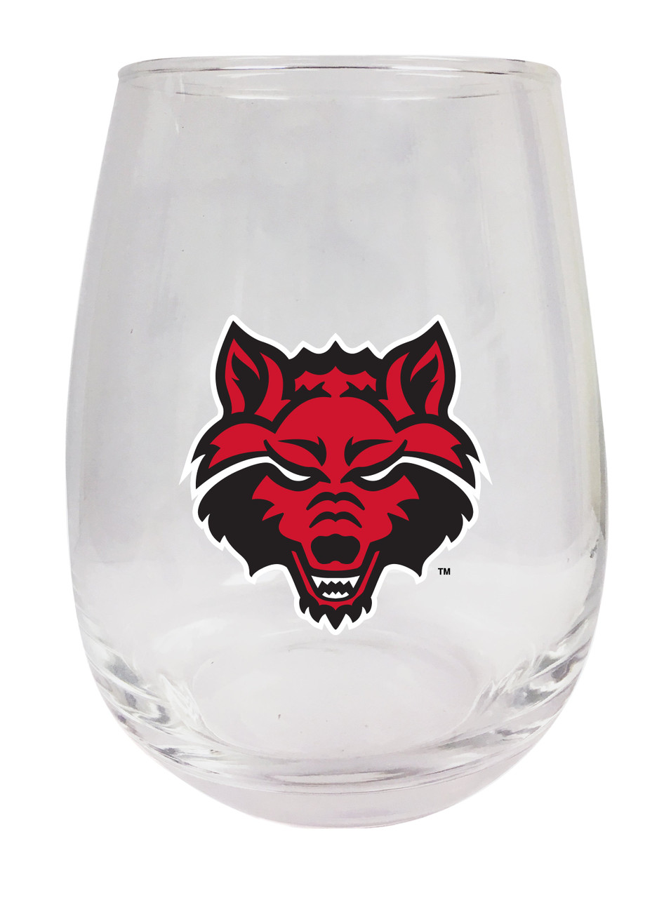 Arkansas State 9 oz Stemless Wine Glass