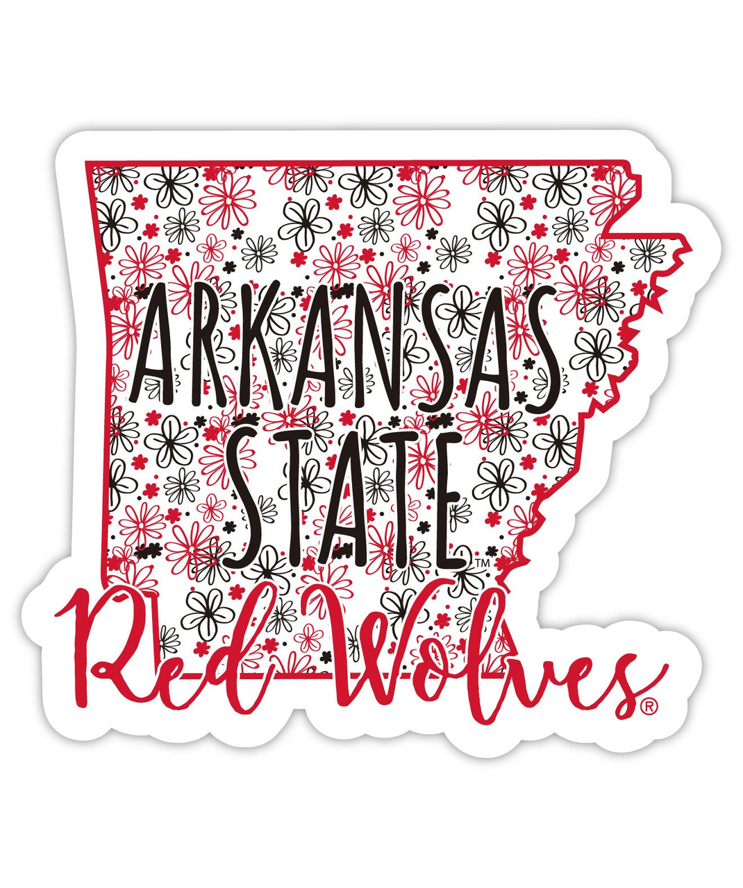 Arkansas State Floral State Die Cut Decal 2-Inch