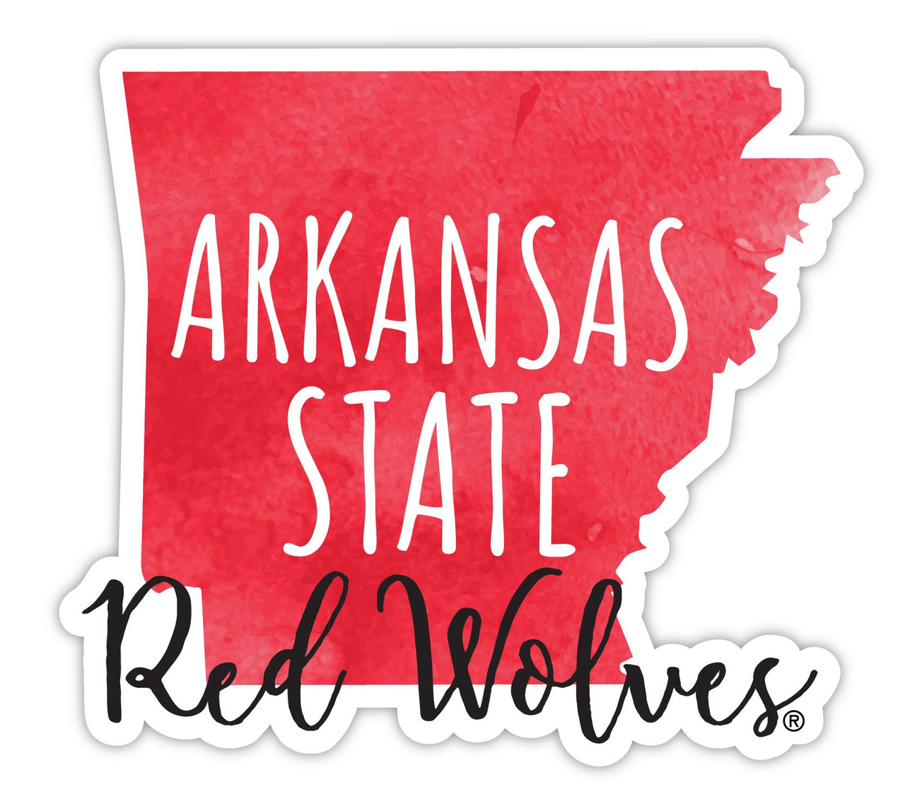 Arkansas State Watercolor State Die Cut Decal 2-Inch