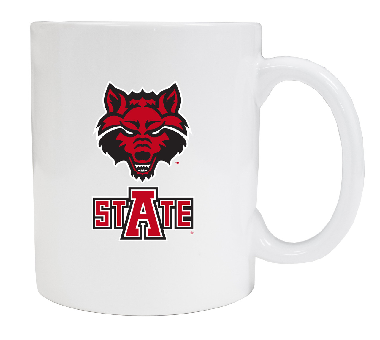 Arkansas State White Ceramic Mug (White).