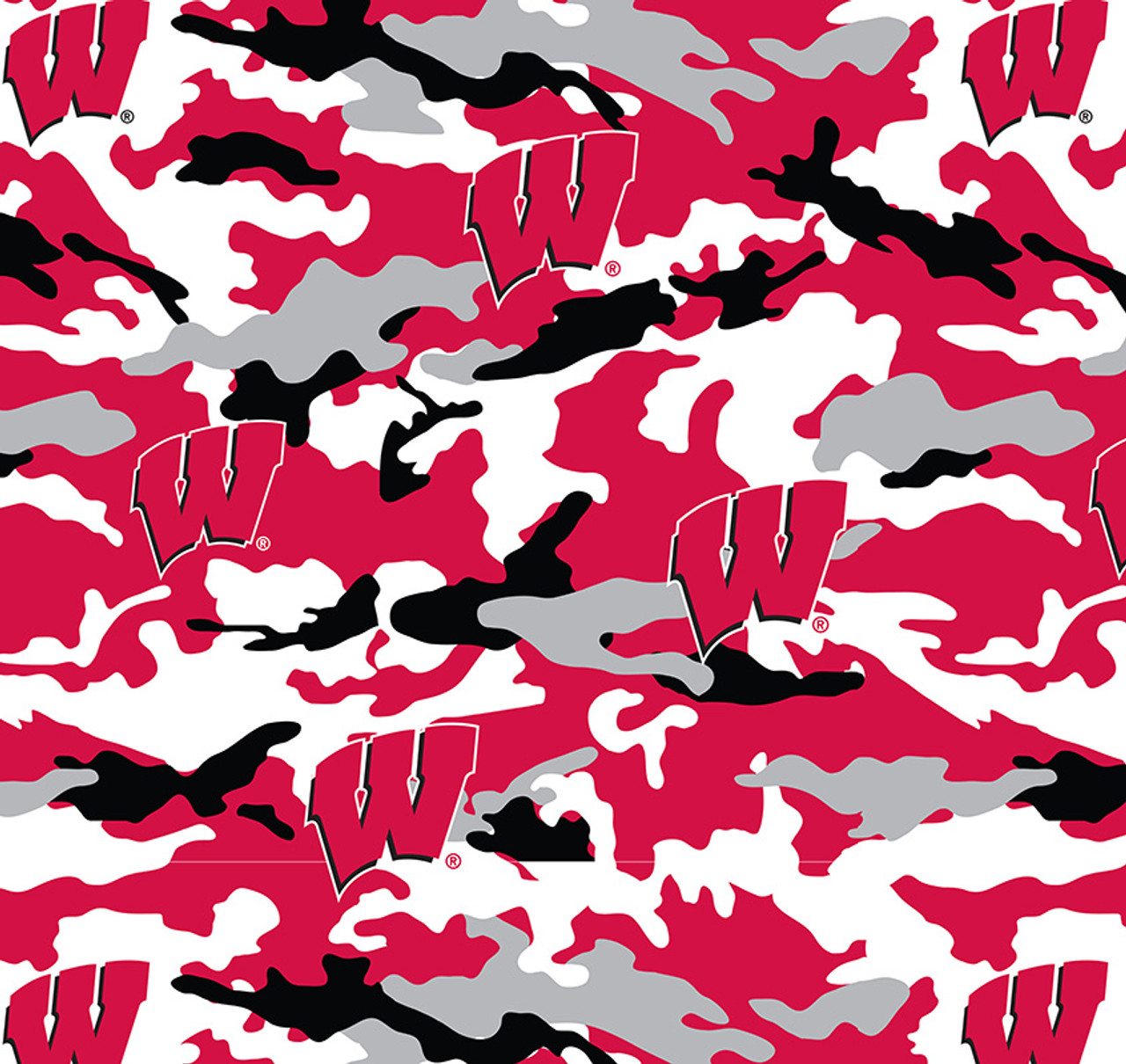 University of WISCONSIN Camouflage Fleece Fabric Sold by the yard