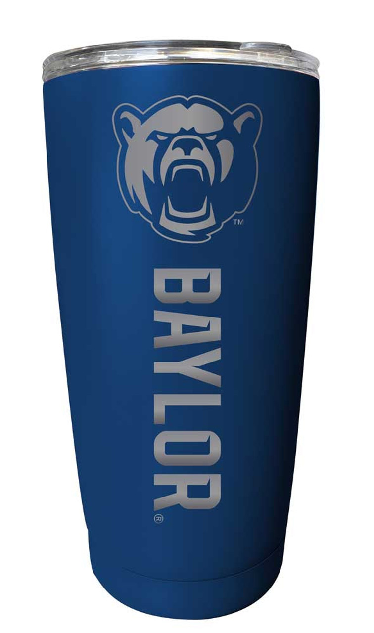 Baylor Bears Etched 16 oz Stainless Steel Tumbler (Choose Your Color)