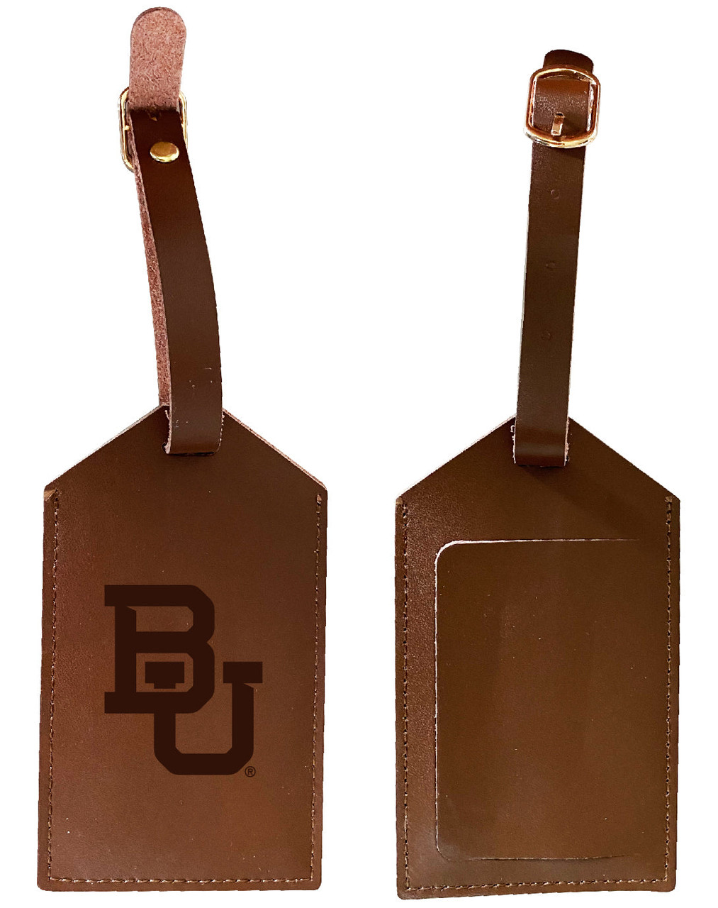 Baylor Bears Leather Luggage Tag Engraved