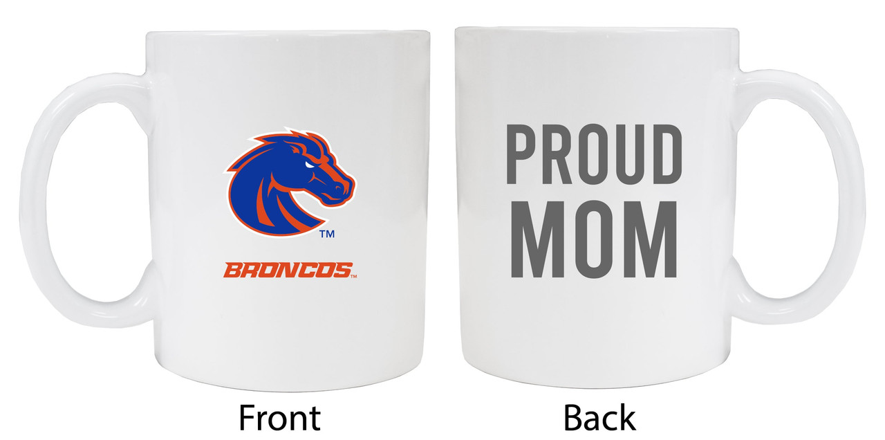 Boise State Broncos Proud Mom White Ceramic Coffee Mug 2-Pack (White).