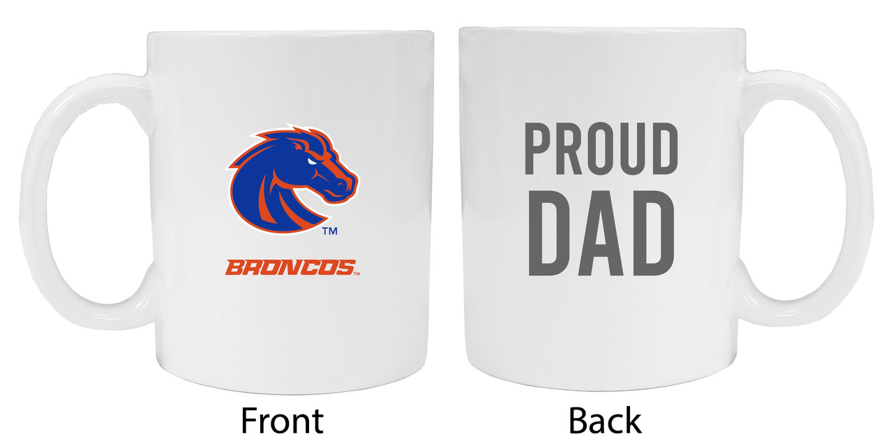 Boise State BroncosProud Dad White Ceramic Coffee Mug (White).