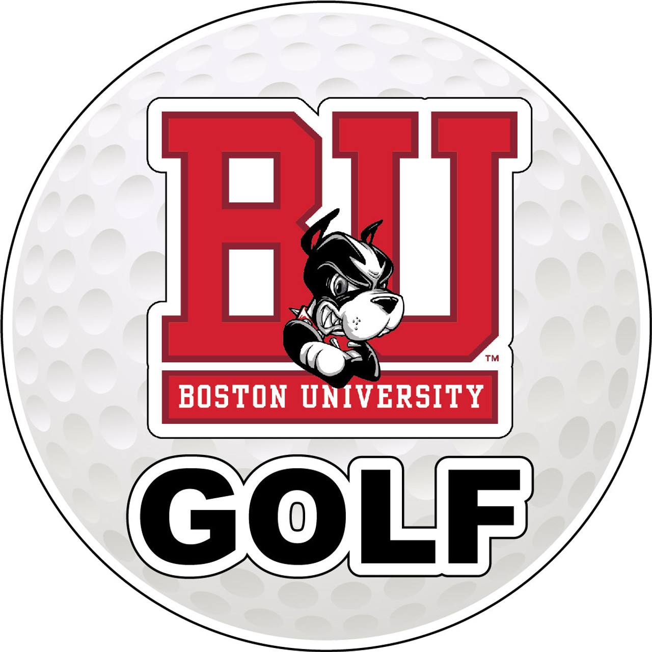 Boston Terriers 4-Inch Round Golf Ball Vinyl Decal Sticker