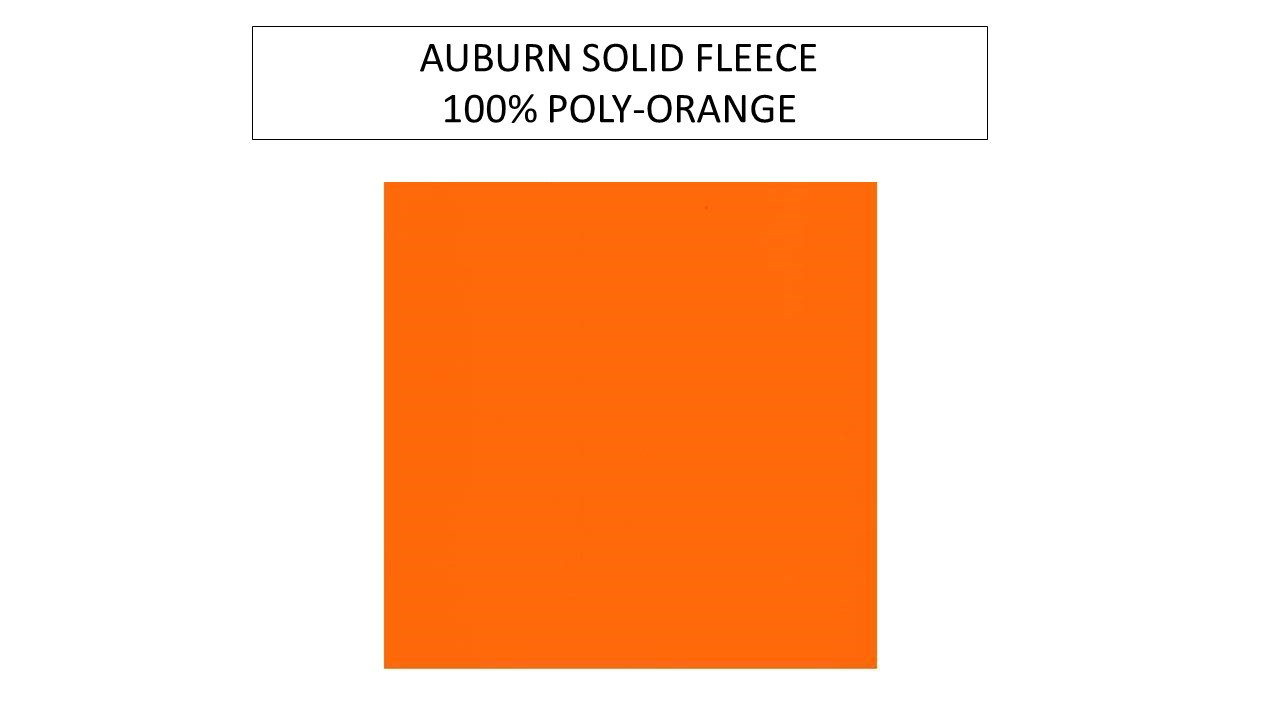 Auburn University Solid Orange Fleece -- Sold by the yard