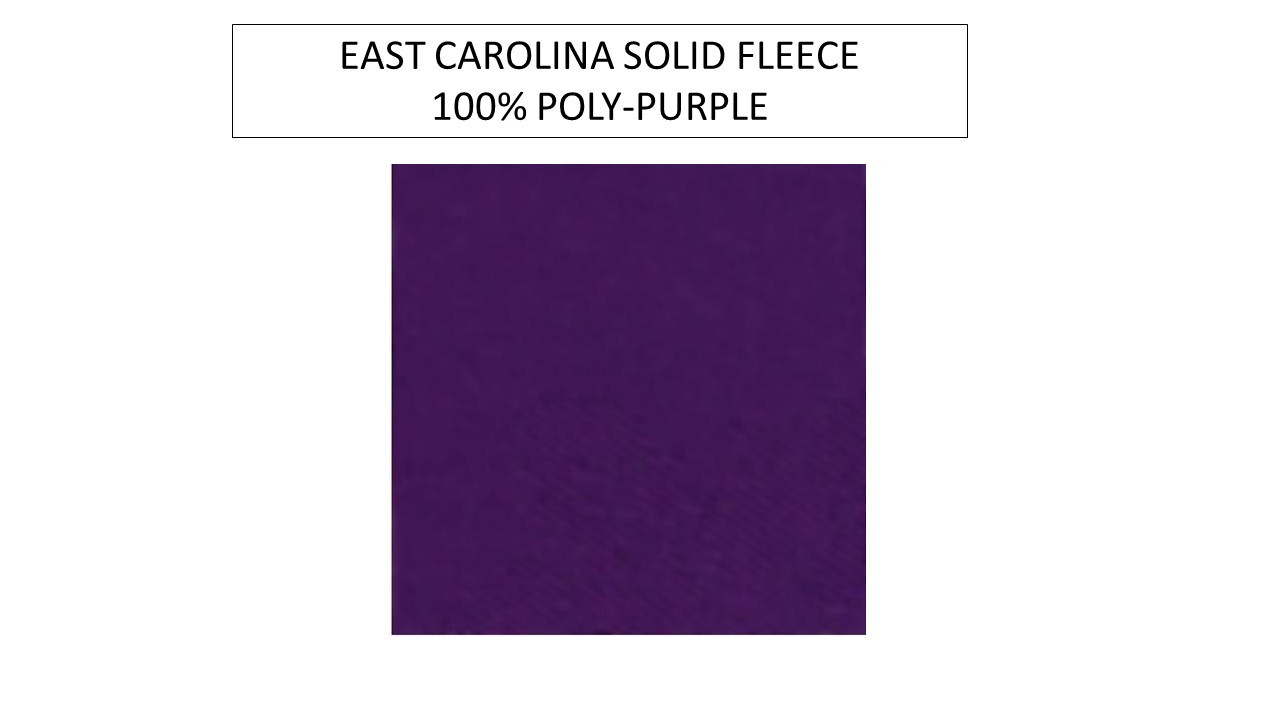 East Carolina University Solid Purple Fleece -- Sold by the yard