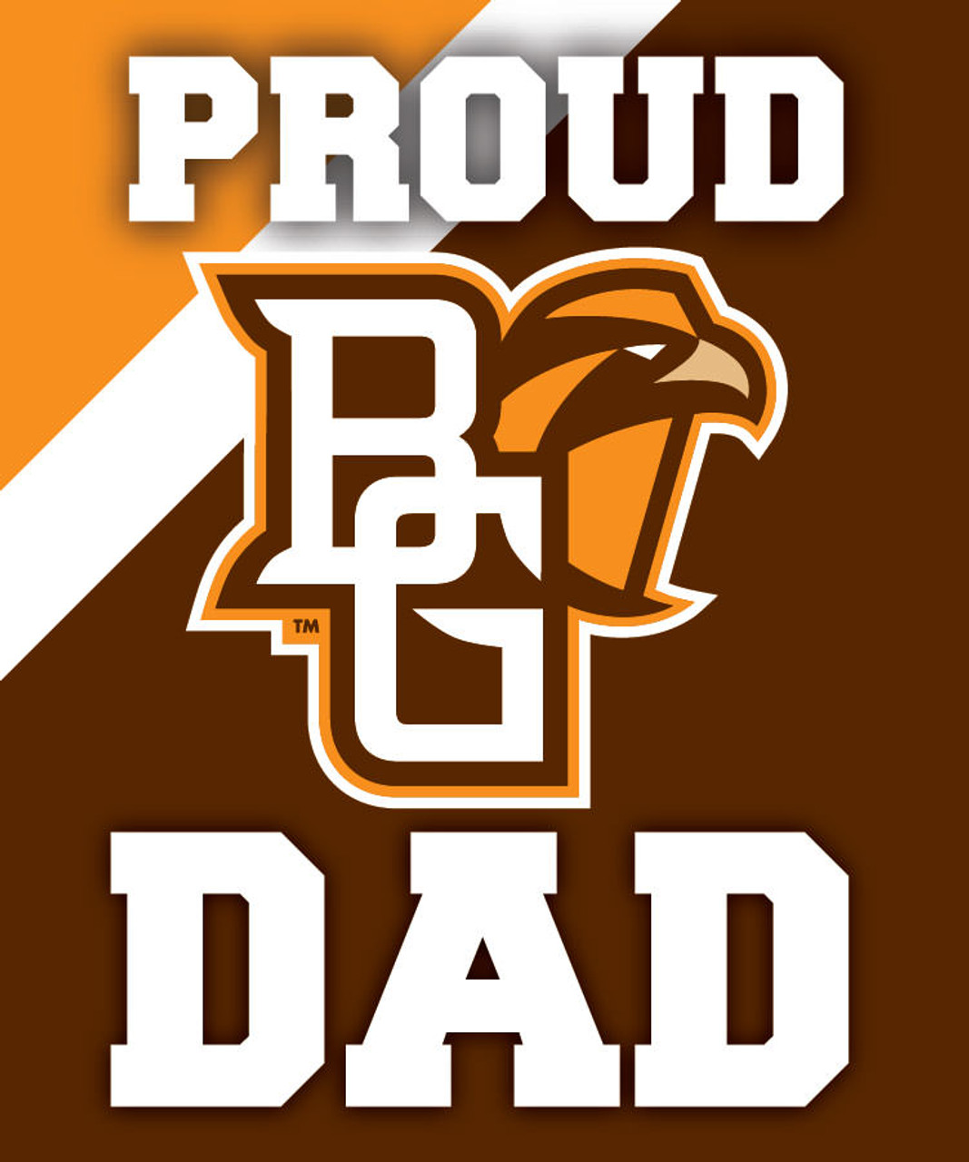 Bowling Green Falcons NCAA Collegiate 5x6 Inch Rectangle Stripe Proud Dad Decal Sticker