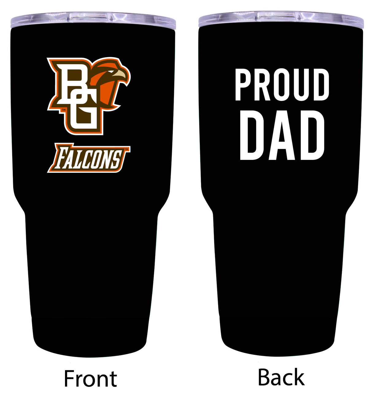 Bowling Green Falcons Proud Dad 24 oz Insulated Stainless Steel Tumblers Black.