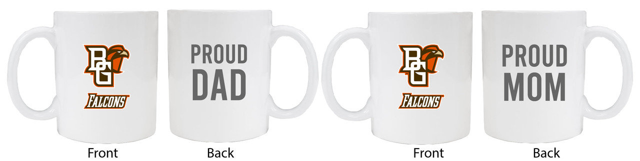 Bowling Green Falcons Proud Mom And Dad White Ceramic Coffee Mug 2 pack (White).