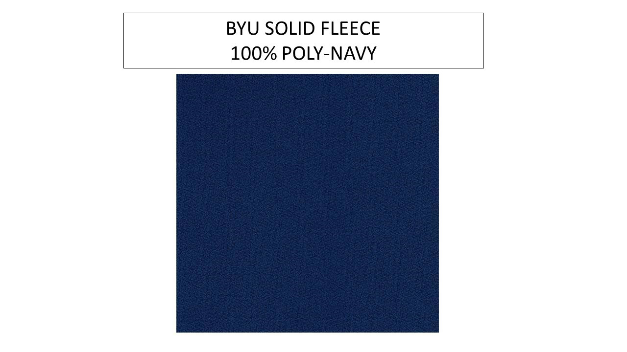 Brigham Young University Solid Navy Blue Fleece -- Sold by the yard