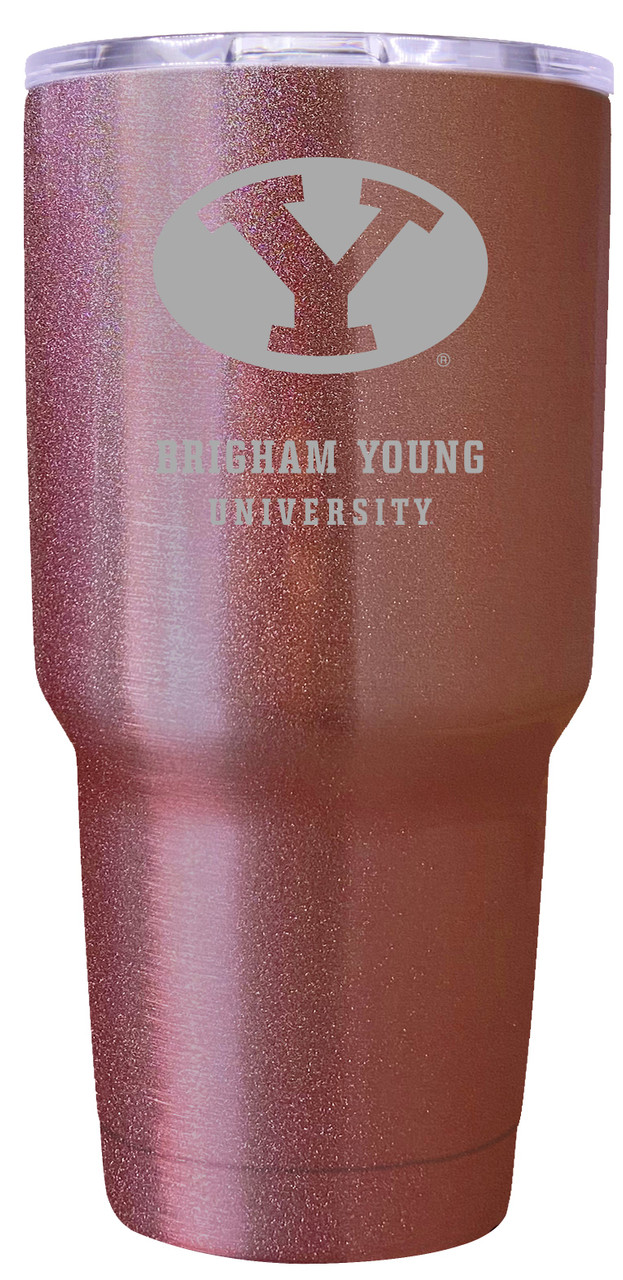 Brigham Young Cougars 24 oz Insulated Tumbler Etched - Rose Gold