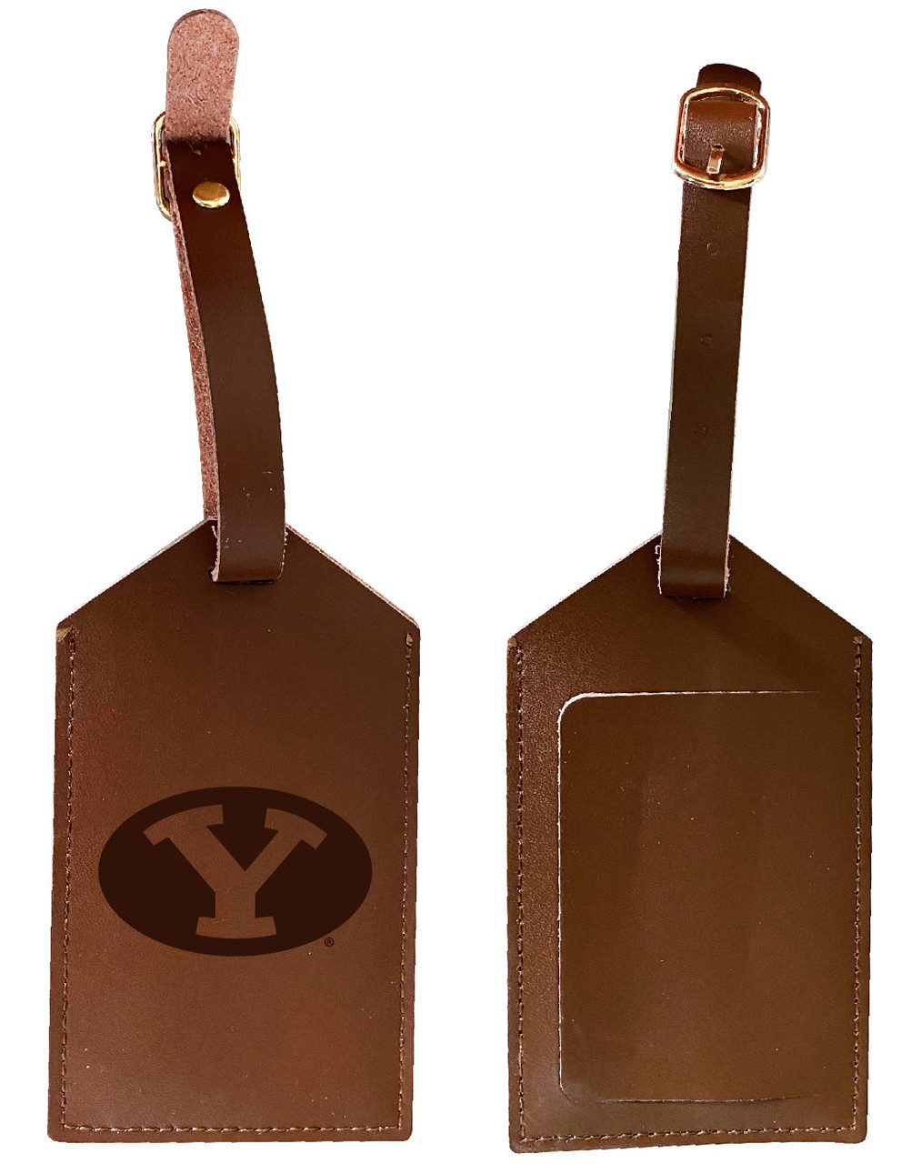 Brigham Young Cougars Leather Luggage Tag Engraved