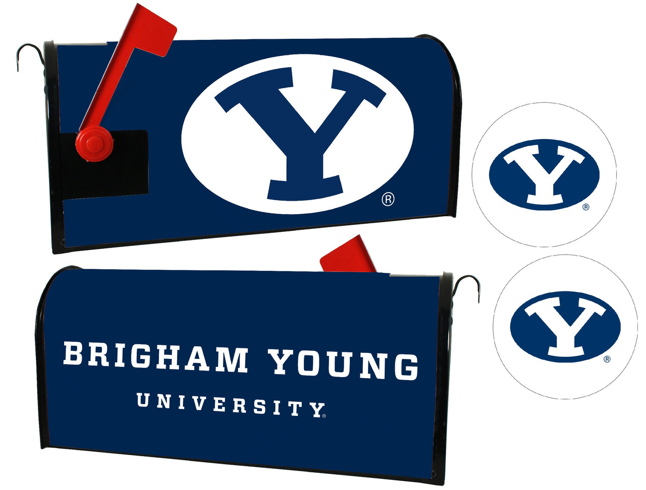 Brigham Young Cougars Magnetic Mailbox Cover & Sticker Set