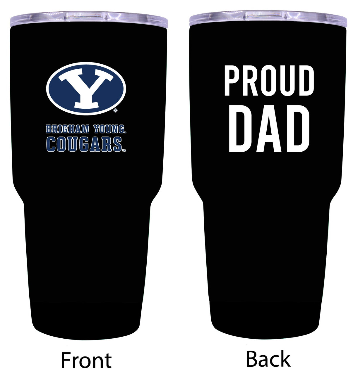Brigham Young Cougars Proud Dad 24 oz Insulated Stainless Steel Tumblers Choose Your Color.