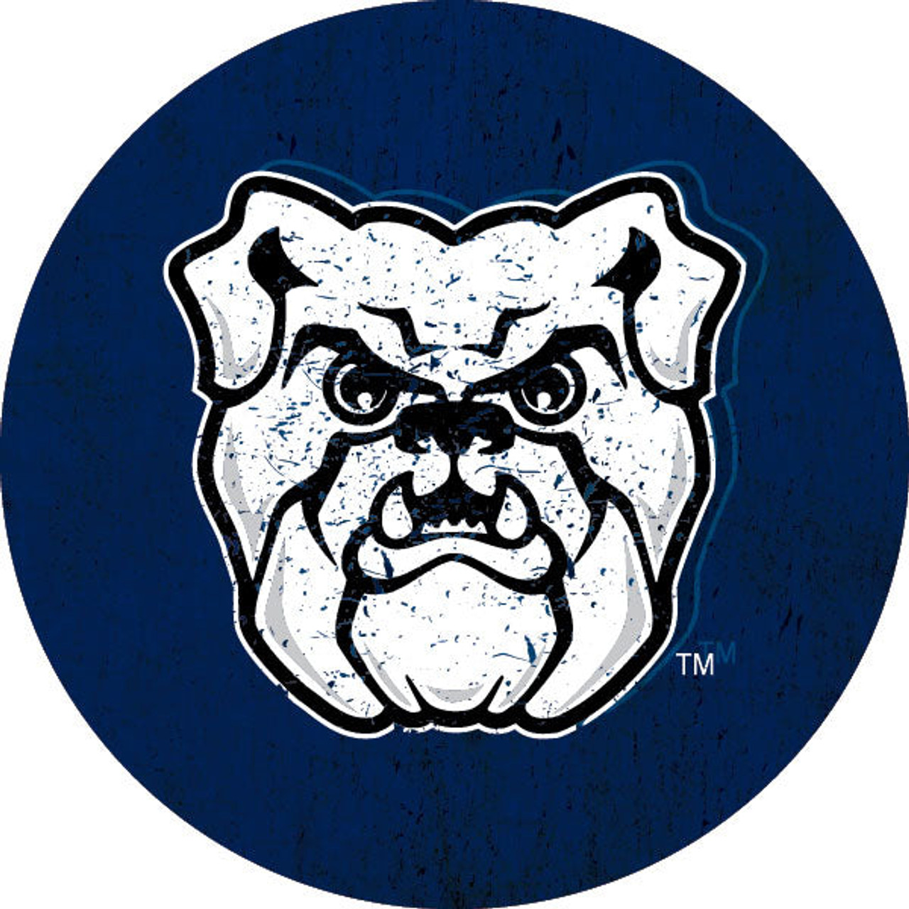 Butler Bulldogs Distressed Wood Grain 4" Round Magnet