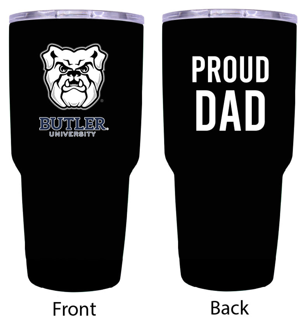 Butler Bulldogs Proud Dad 24 oz Insulated Stainless Steel Tumblers Black.