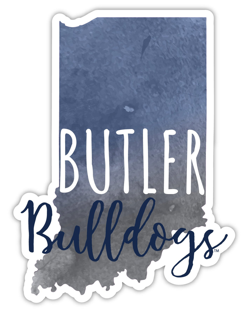 Butler Bulldogs Watercolor State Die Cut Decal 4-Inch