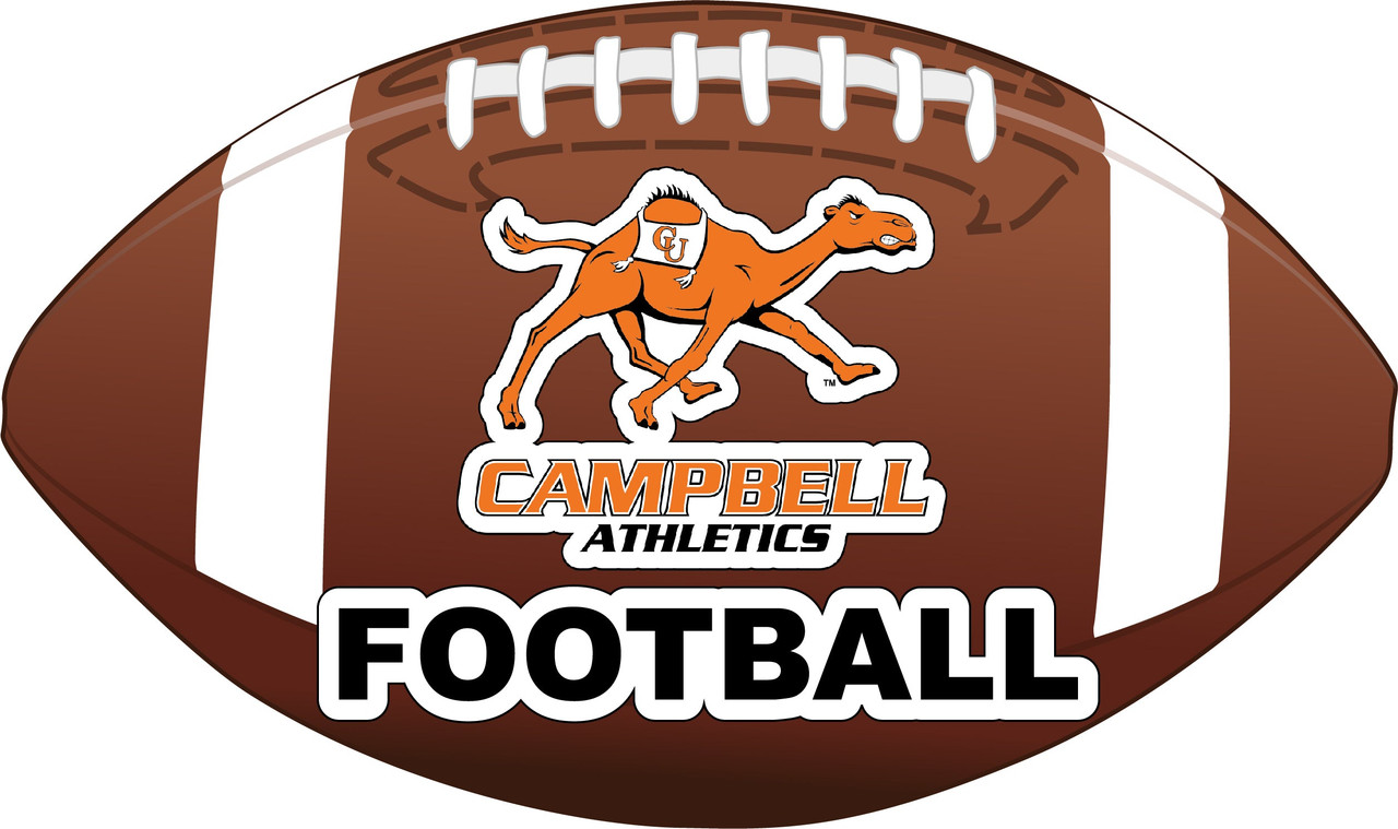 Campbell University Fighting Camels 4-Inch Round Football Vinyl Decal Sticker