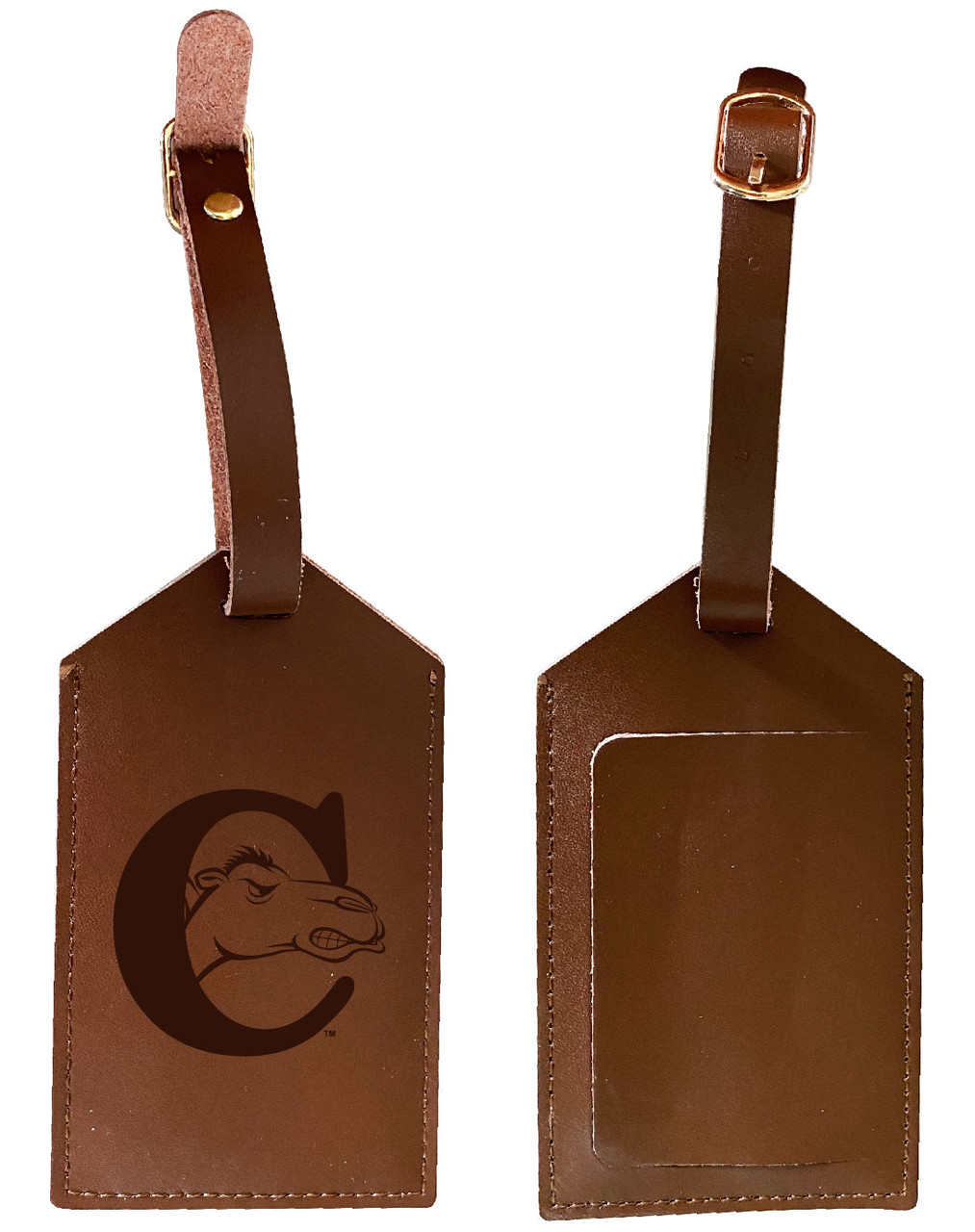 Campbell University Fighting Camels Leather Luggage Tag Engraved