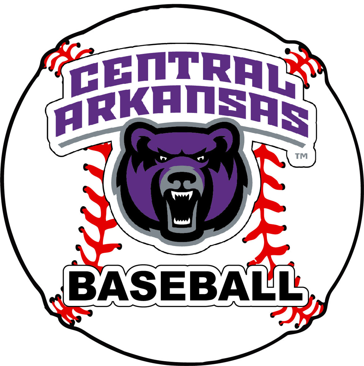 Central Arkansas Bears 4-Inch Round Baseball Vinyl Decal Sticker