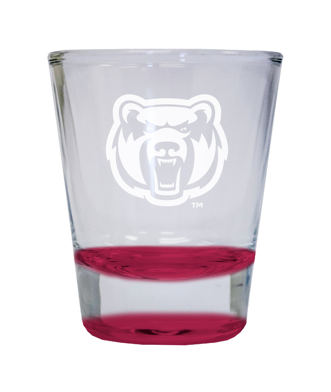 Central Arkansas Bears Etched Round Shot Glass 2 oz Red