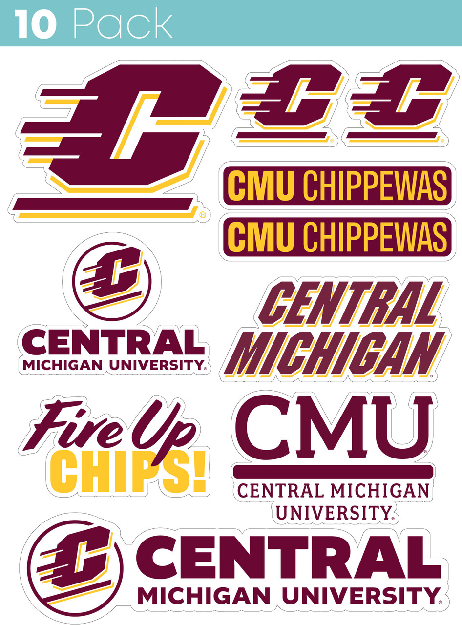 Central Michigan University 10 Pack Collegiate Vinyl Decal Sticker