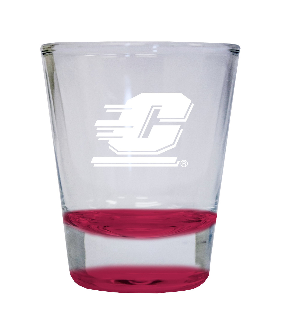 Central Michigan University Etched Round Shot Glass 2 oz Red