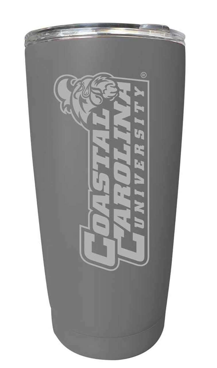 Coastal Carolina University Etched 16 oz Stainless Steel Tumbler (Gray)