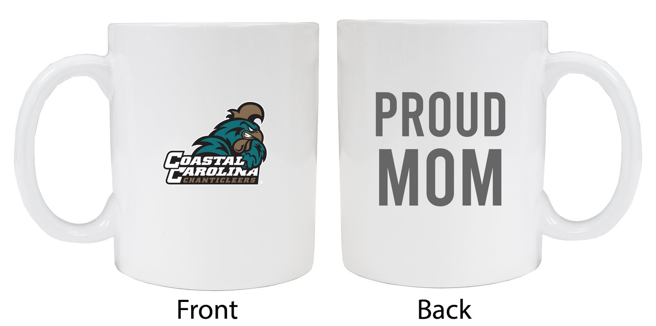 Coastal Carolina University Proud Mom White Ceramic Coffee Mug 2-Pack (White).