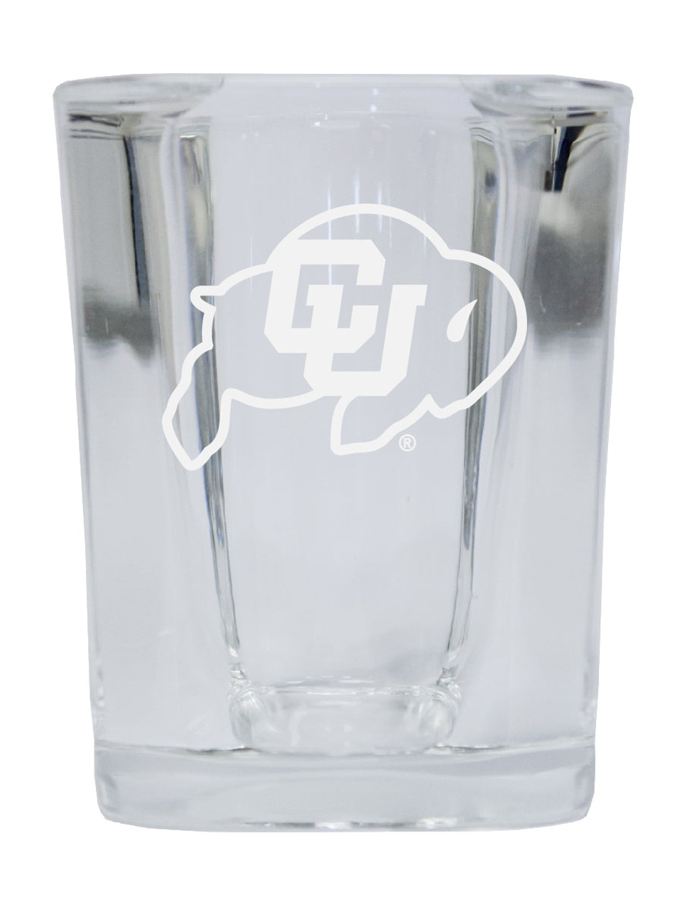 Colorado Buffaloes 2 Ounce Square Shot Glass laser etched logo Design