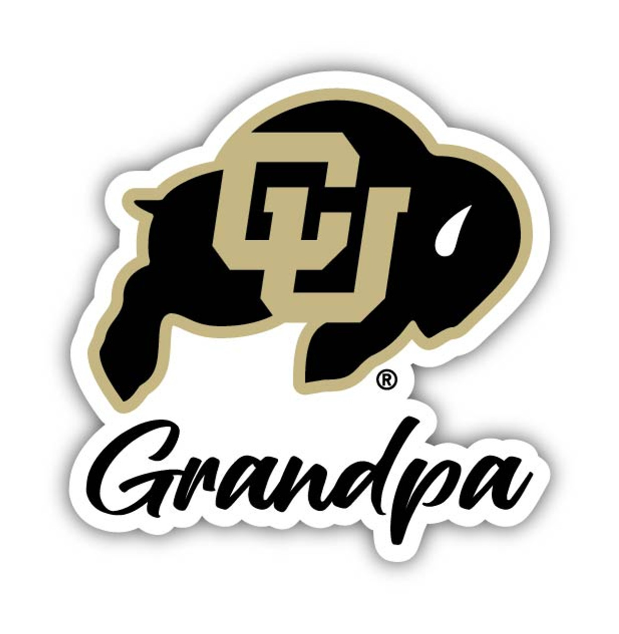 Colorado Buffaloes 4 Inch Proud Grandpa Die Cut Decal