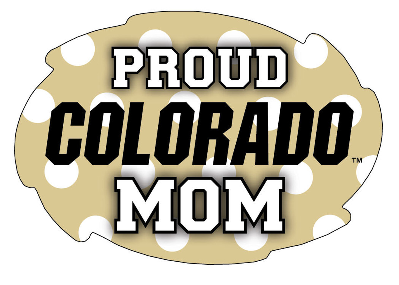 Colorado Buffaloes NCAA Collegiate Trendy Polka Dot Proud Mom 5" x 6" Swirl Decal Sticker