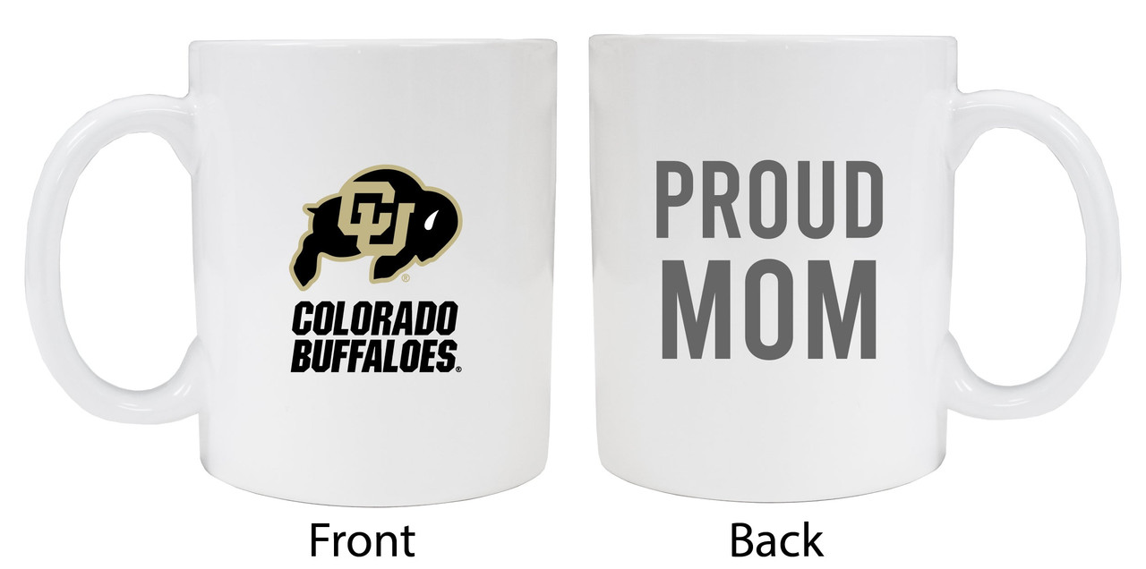 Colorado Buffaloes Proud Mom White Ceramic Coffee Mug (White).