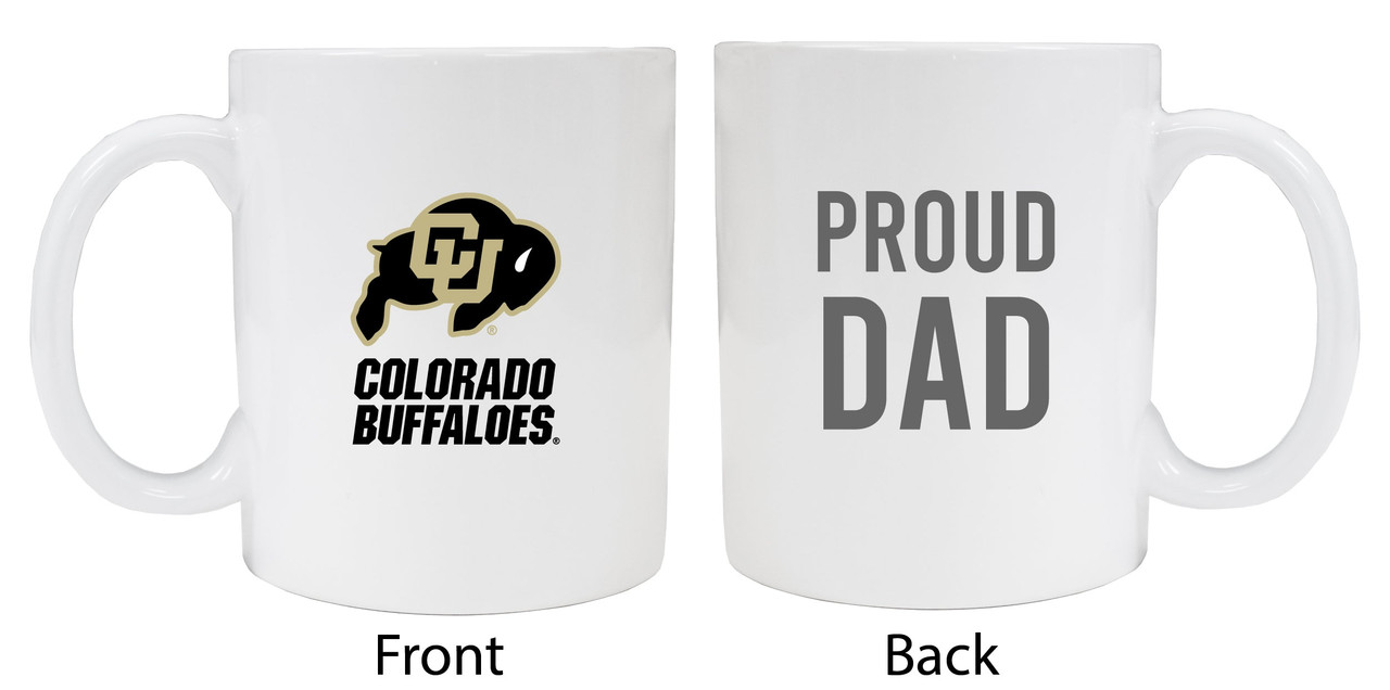 Colorado Buffaloes Proud Dad White Ceramic Coffee Mug (White).
