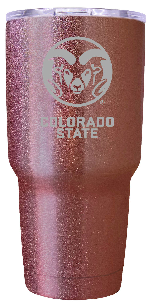 Colorado State Rams 24 oz Insulated Tumbler Etched - Rose Gold