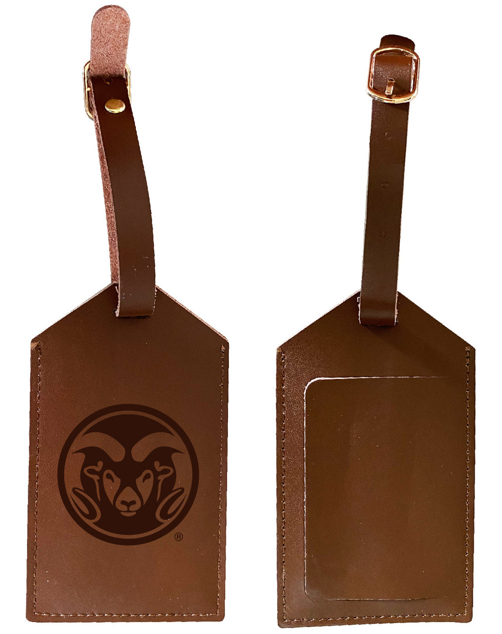 Colorado State Rams Leather Luggage Tag Engraved