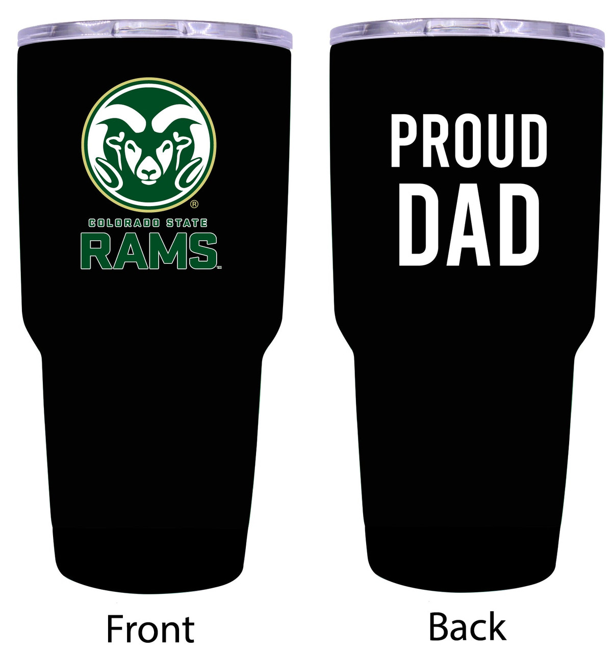 Colorado State Rams Proud Dad 24 oz Insulated Stainless Steel Tumblers Black.