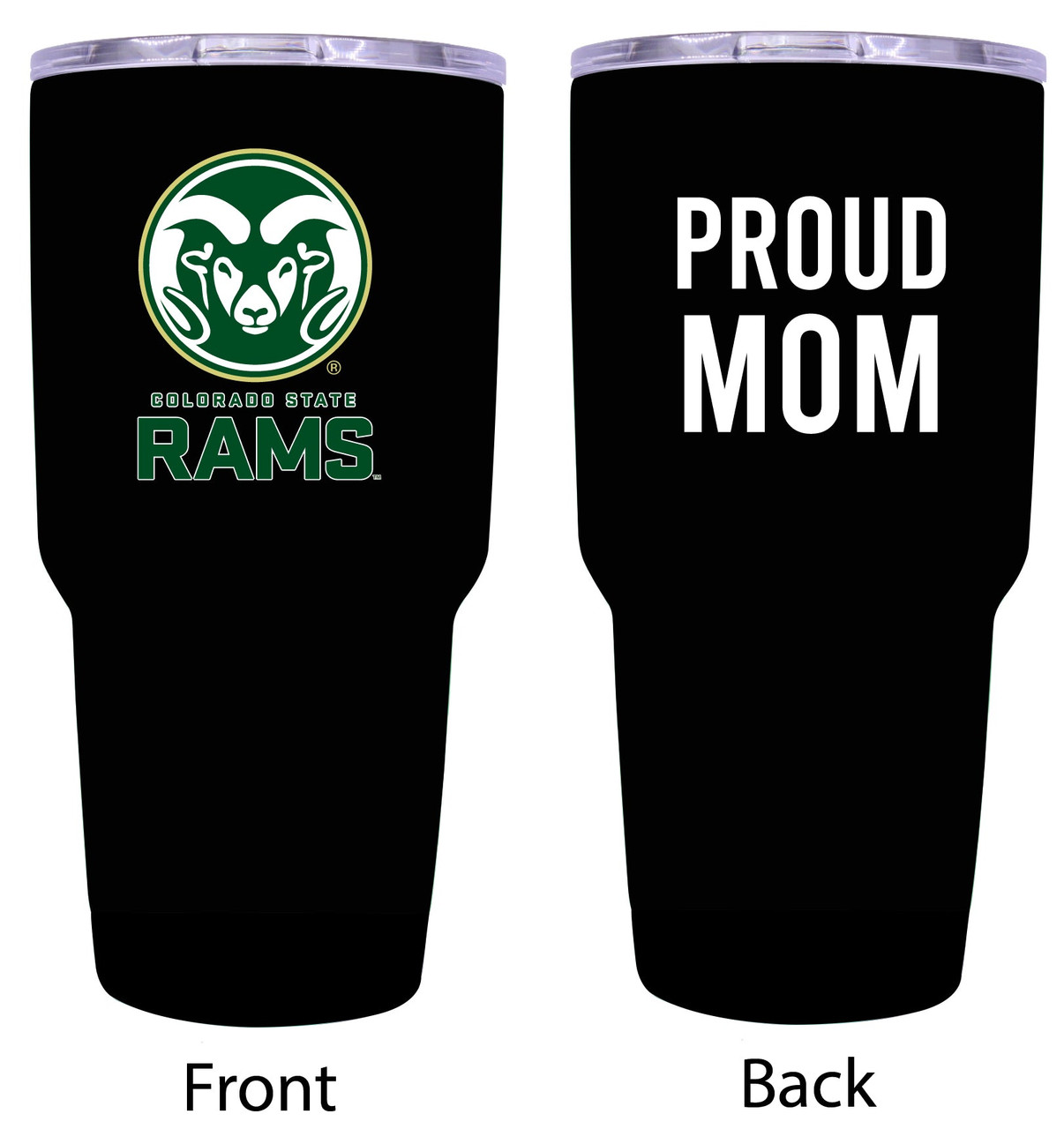 Colorado State Rams Proud Mom 24 oz Insulated Stainless Steel Tumblers Black.