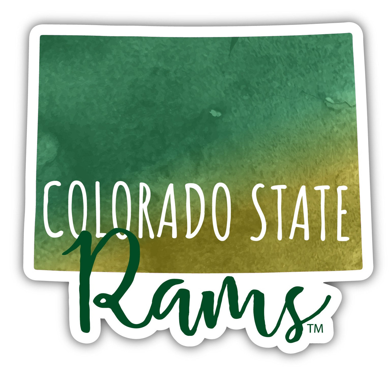 Colorado State Rams Watercolor State Die Cut Decal 2-Inch