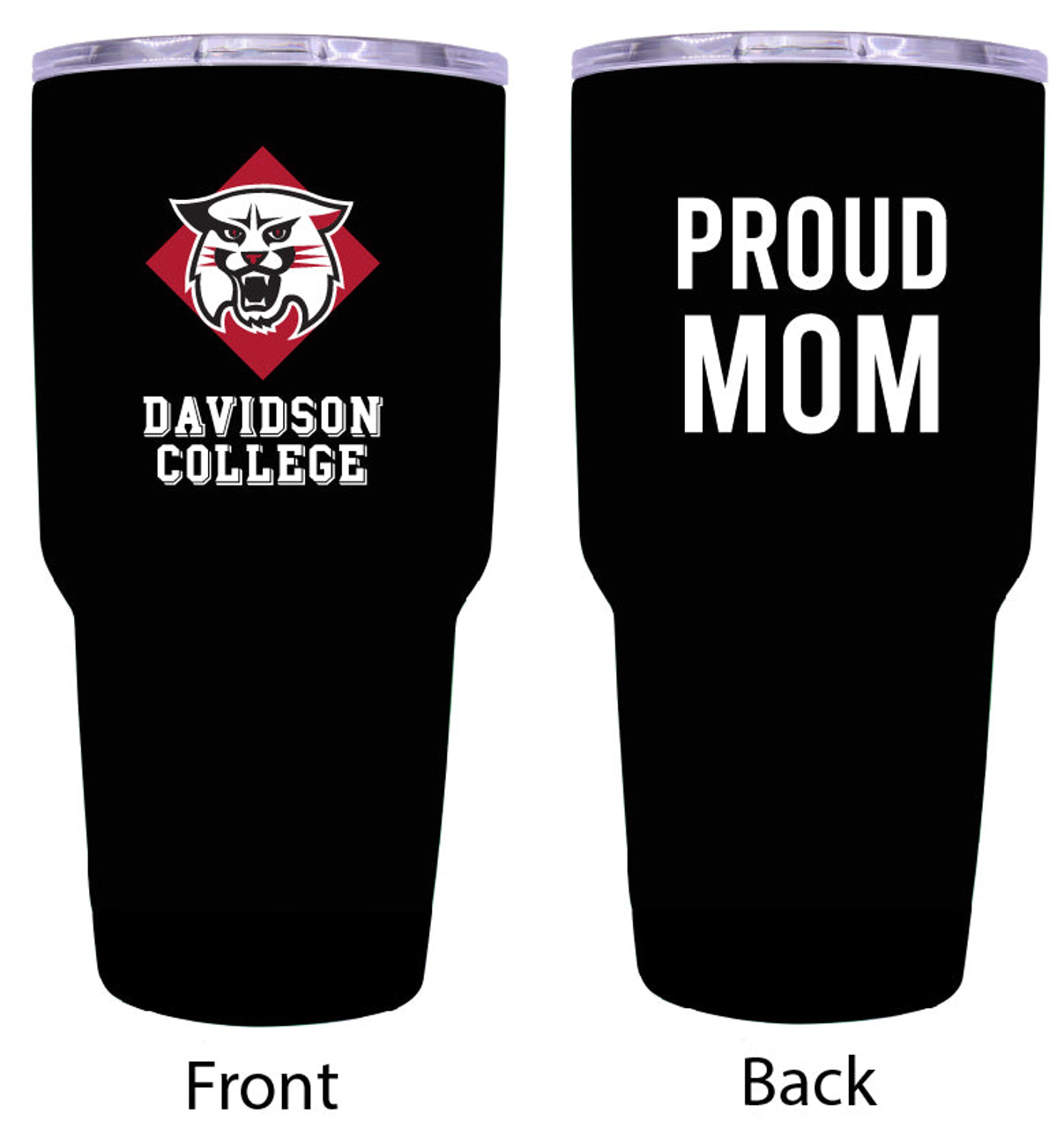 Davidson College Proud Mom 24 oz Insulated Stainless Steel Tumblers Black.