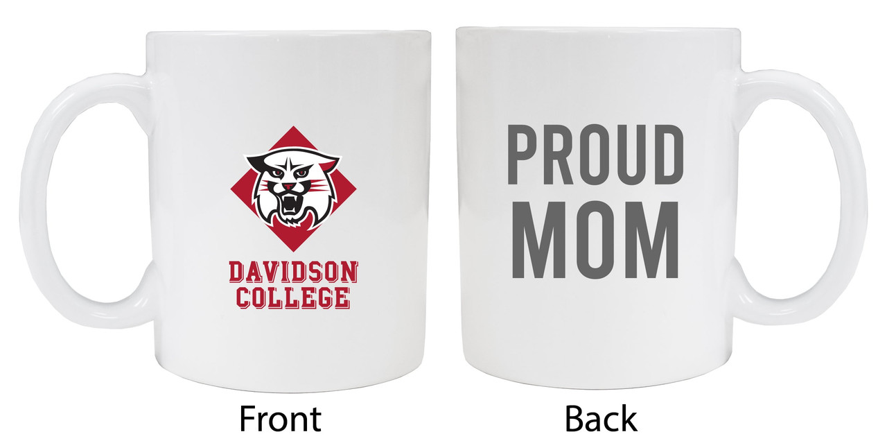 Davidson College Proud Mom White Ceramic Coffee Mug (White).